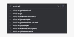 Google auto complete results for 'how to let'